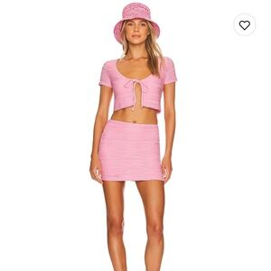 superdown Melissa Ruched Set in Baby Pink